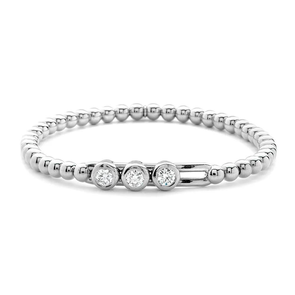 0.60ctw, 18K White Gold Tresore Stretch Bracelet