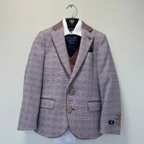 1880 Club Boys Blush Checked Blazer 131-15146/63