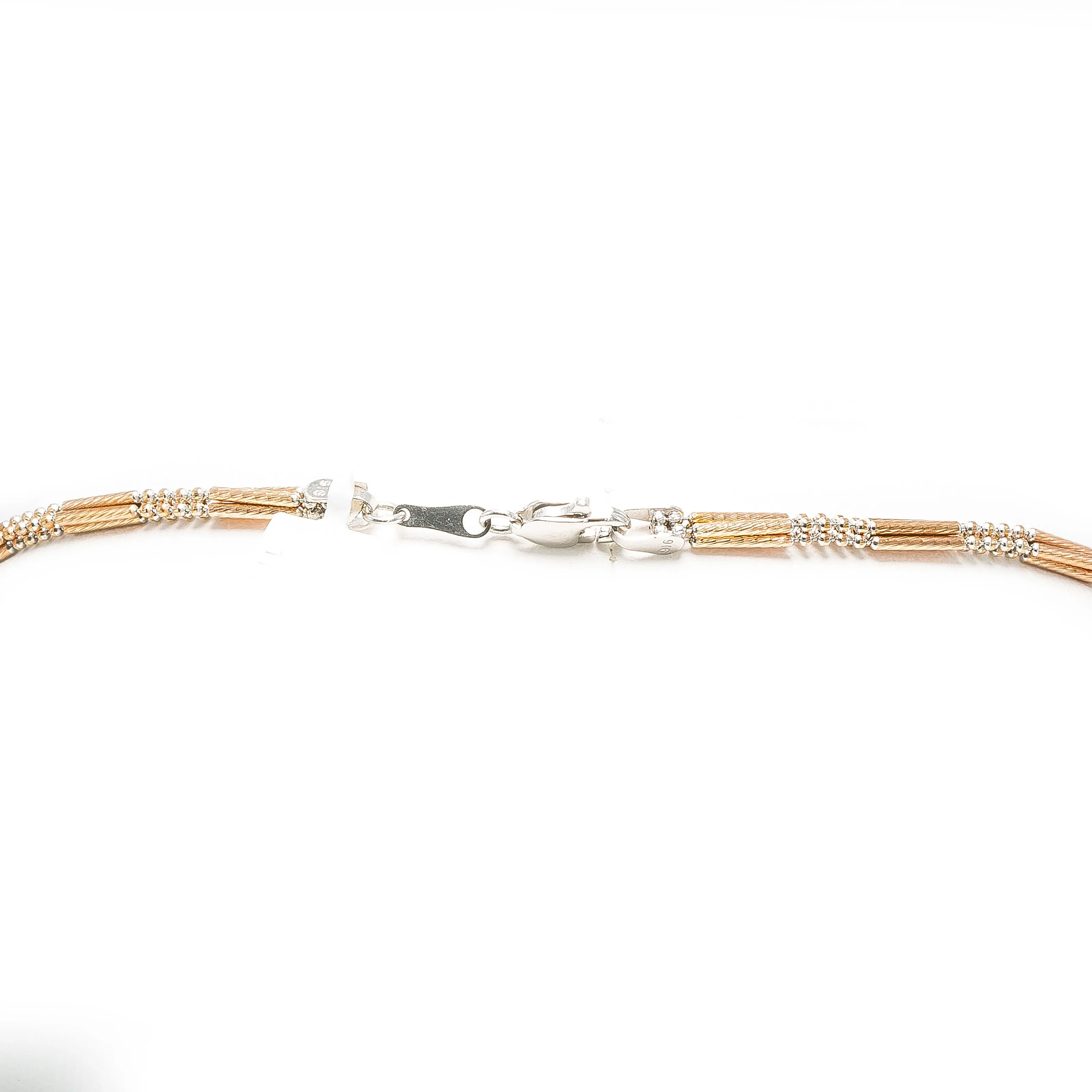 22K Multi Tone Gold Chain W/ Rounded Bead Link