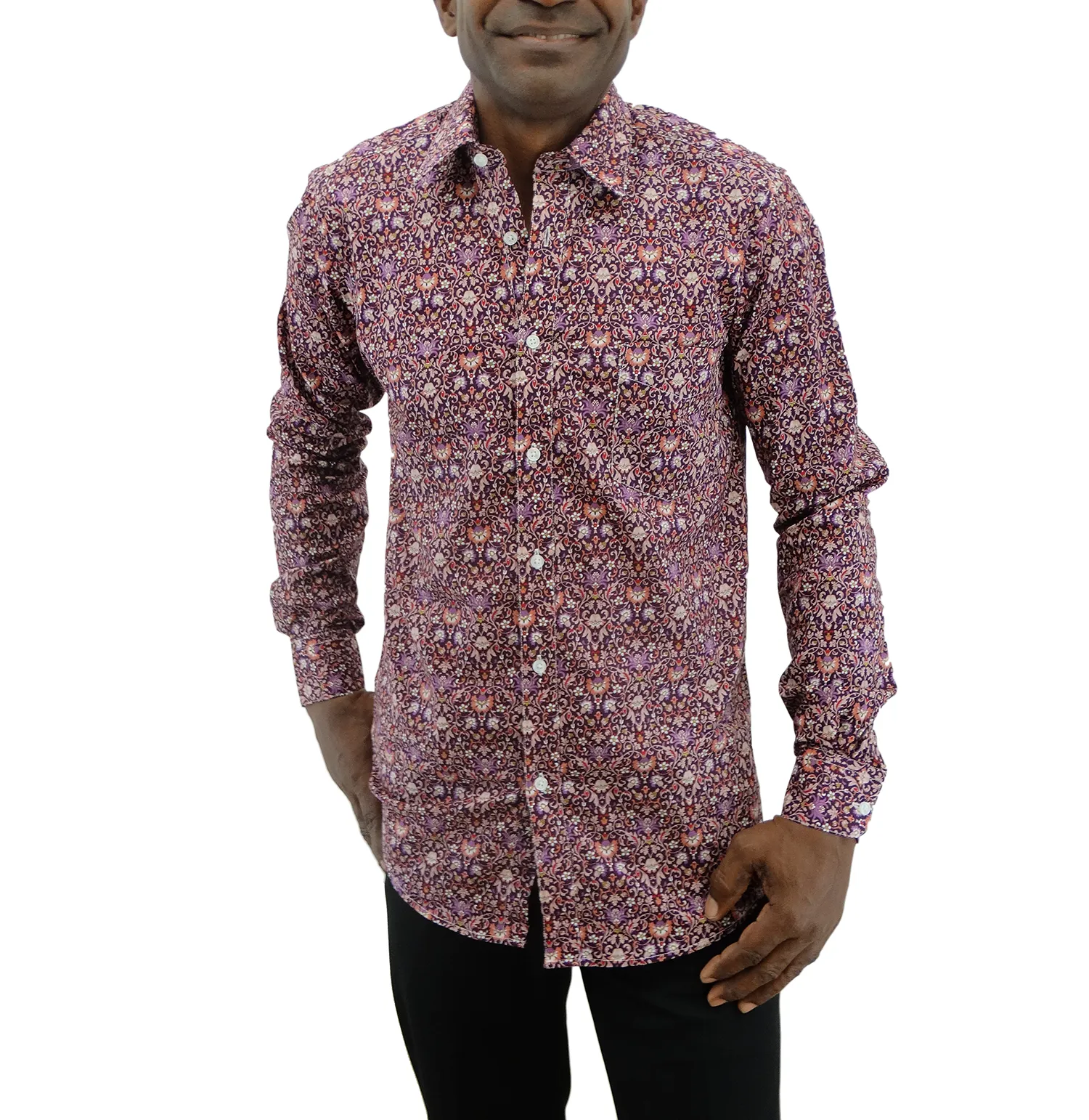 265-1450 Bellinne Printed L/S Men Shirt Multicolor Size S-XXXL