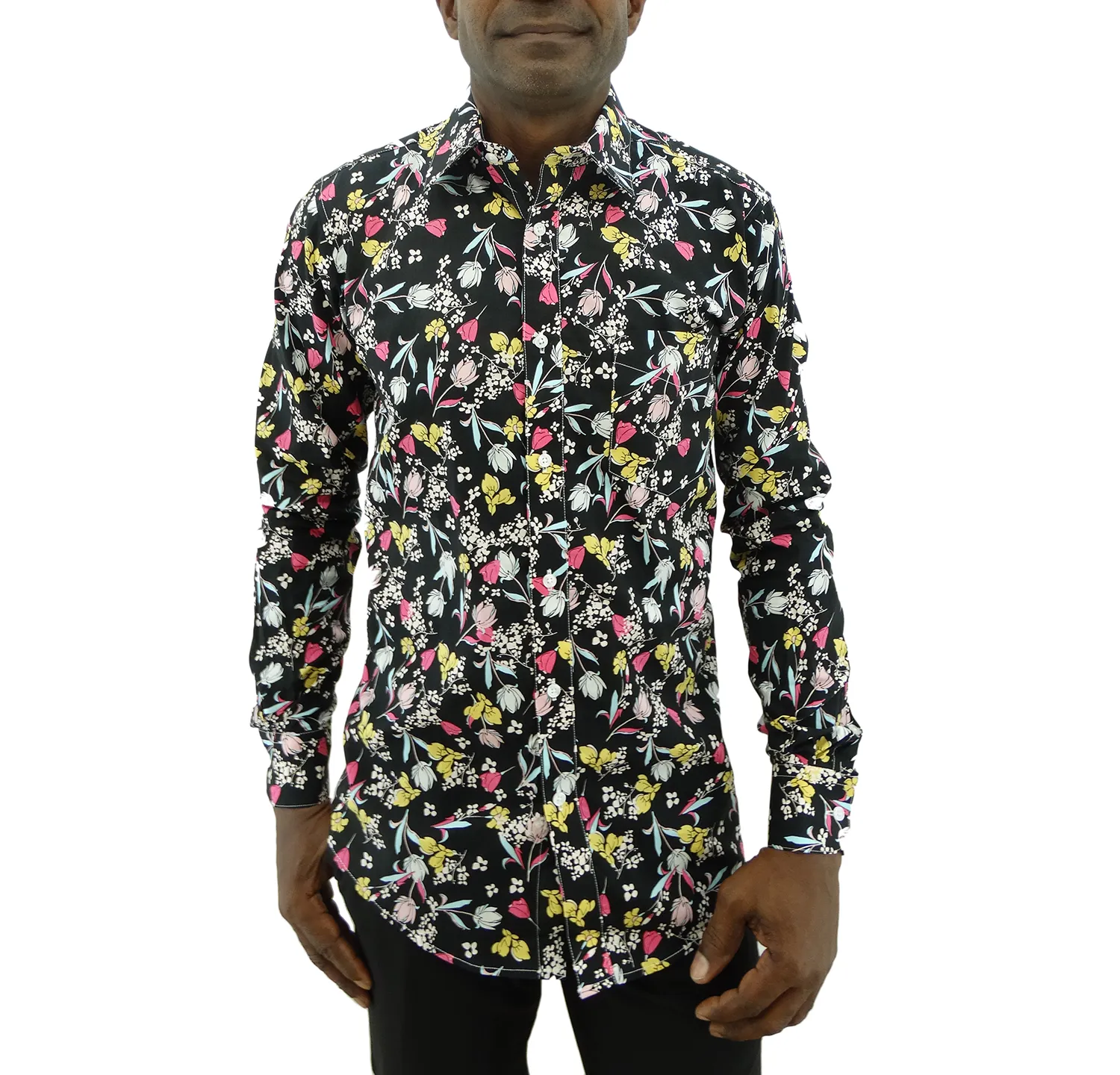 265-1450 Bellinne Printed L/S Men Shirt Multicolor Size S-XXXL