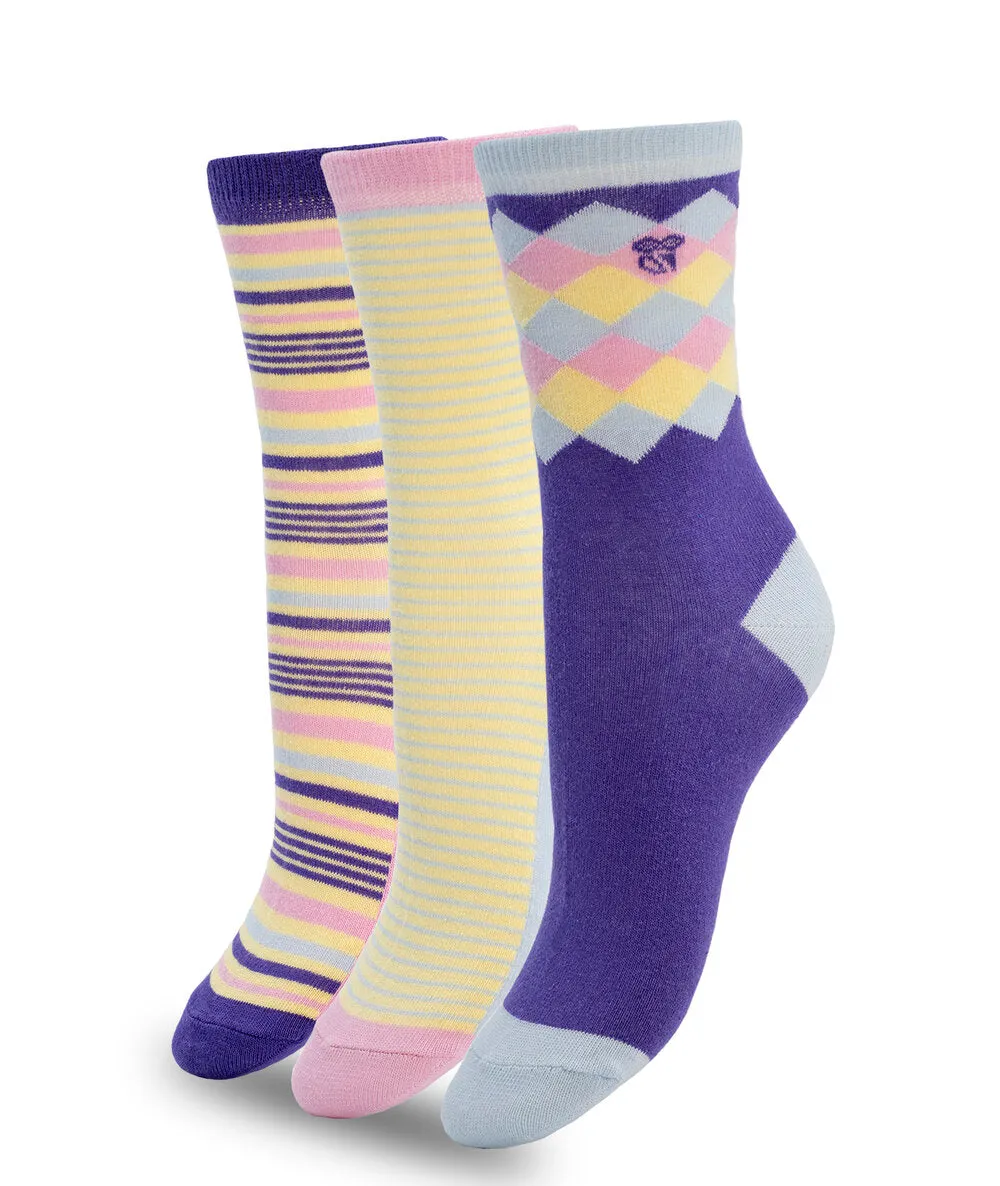 3 PACK COLORFUL COTTON SOCKS