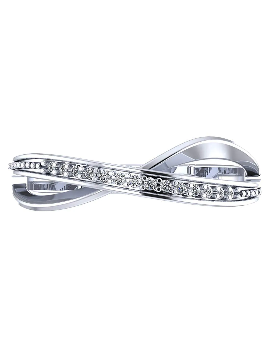 925 Sterling Silver Adjustable Crystal Ring