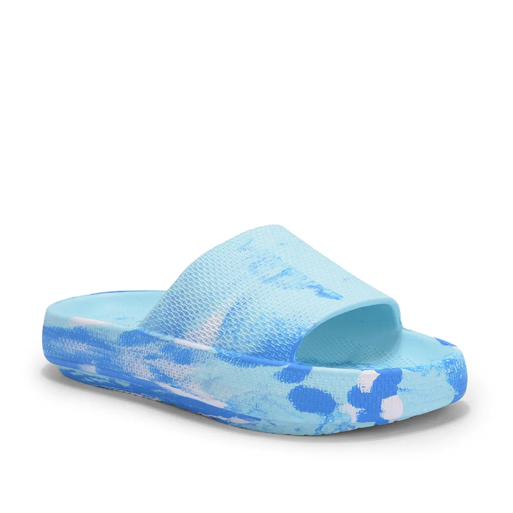 A-HA Casual Blue Slides For Women COMFYWALK5 By Liberty