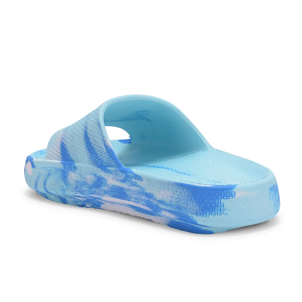 A-HA Casual Blue Slides For Women COMFYWALK5 By Liberty