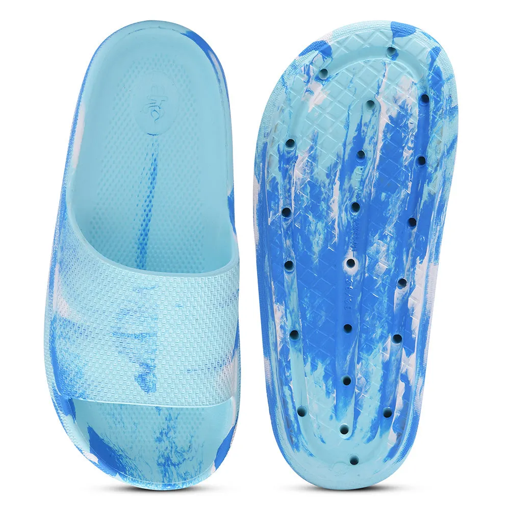 A-HA Casual Blue Slides For Women COMFYWALK5 By Liberty