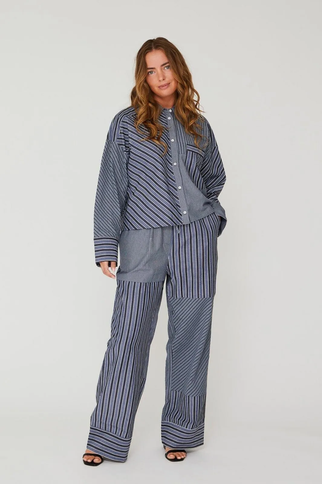 A-View - Mckenna Pants - 112 Blue/White Stribe