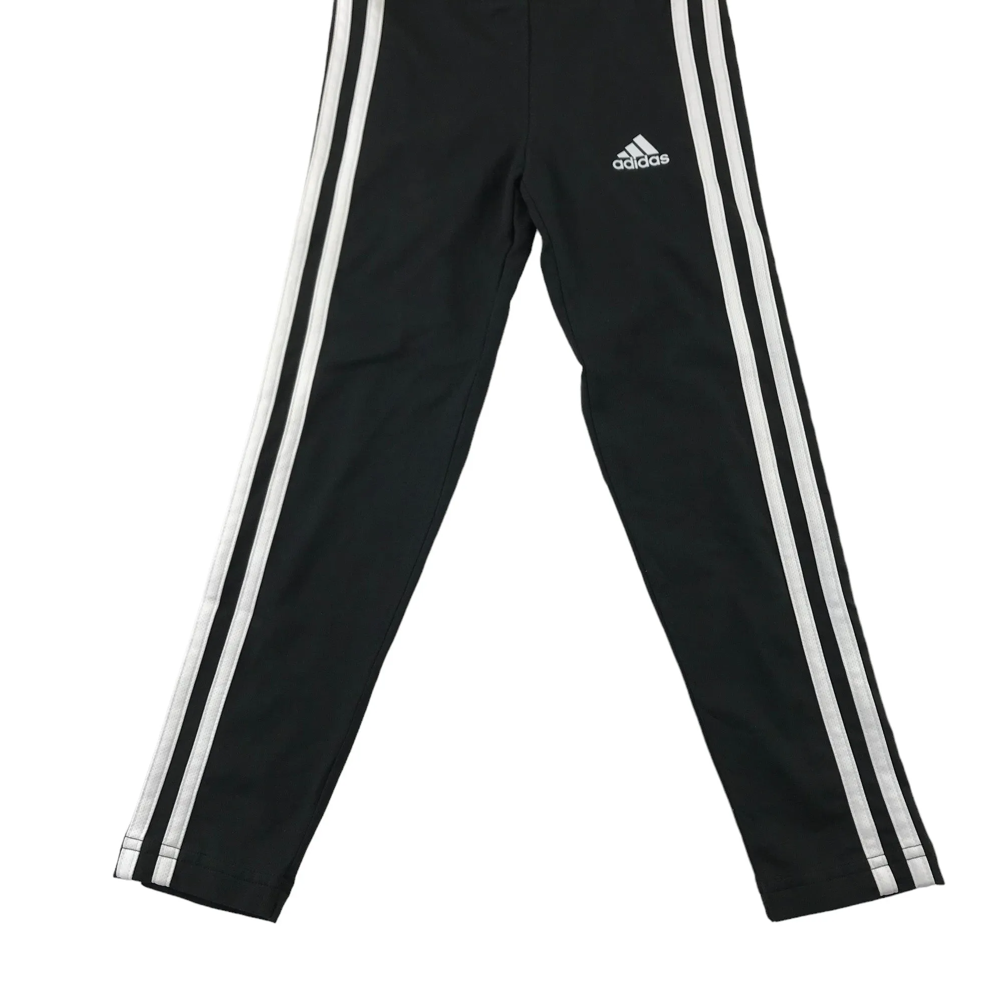 Adidas sport leggings 5-6 years black cotton blend with white stripes