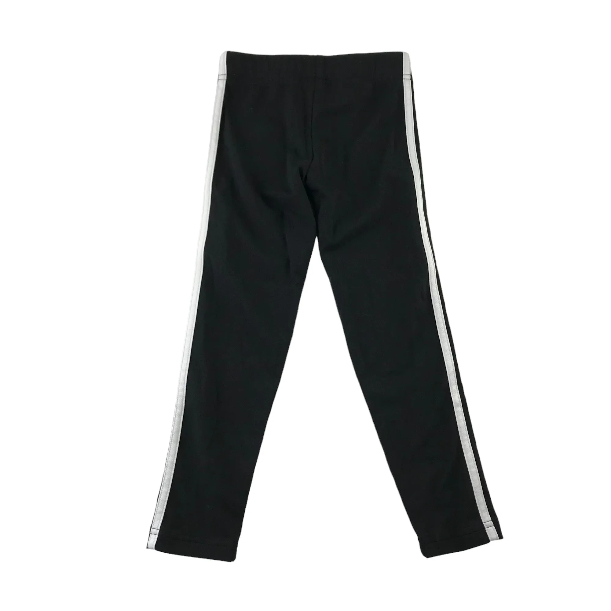 Adidas sport leggings 5-6 years black cotton blend with white stripes