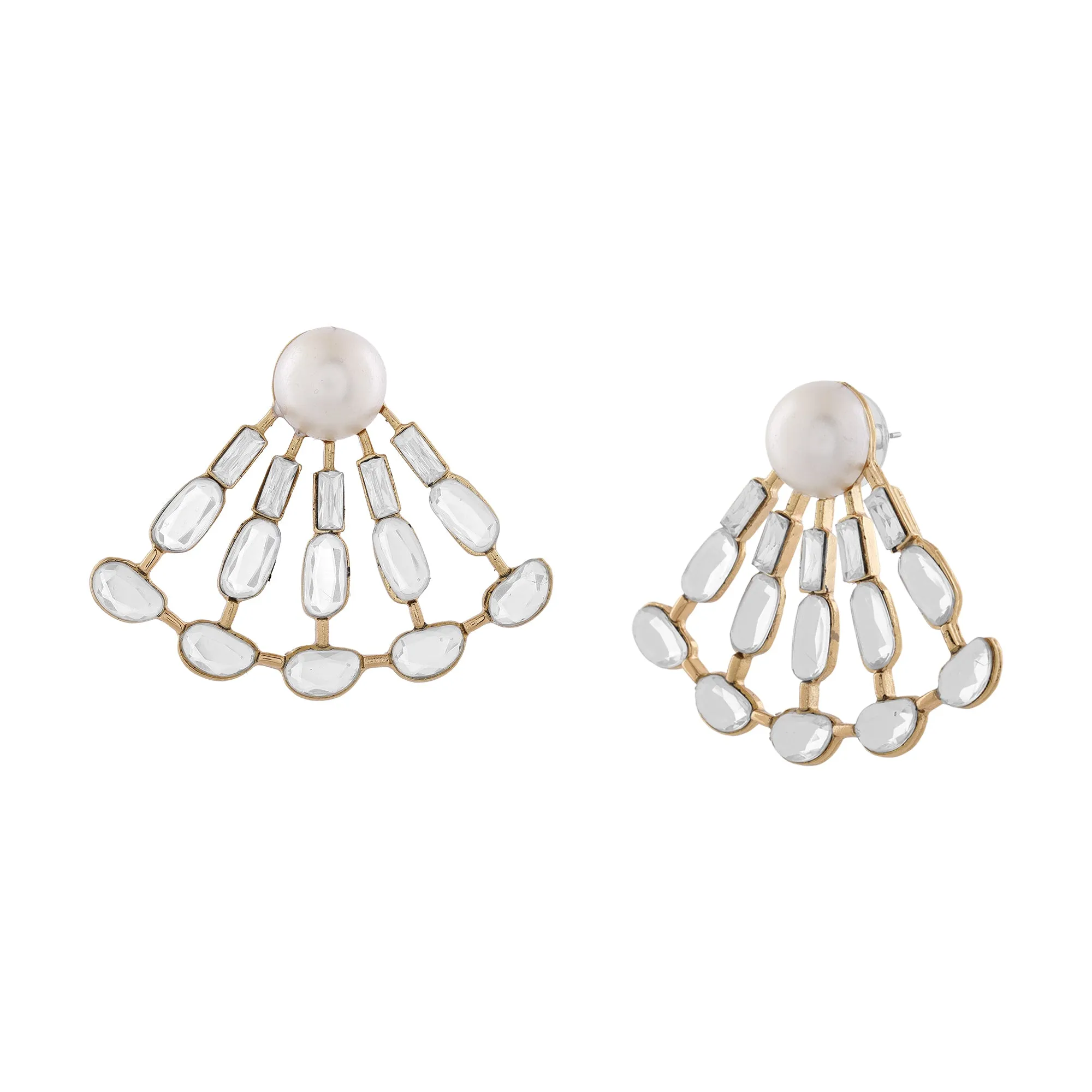 Aiyna Pearl Deco Statement Studs