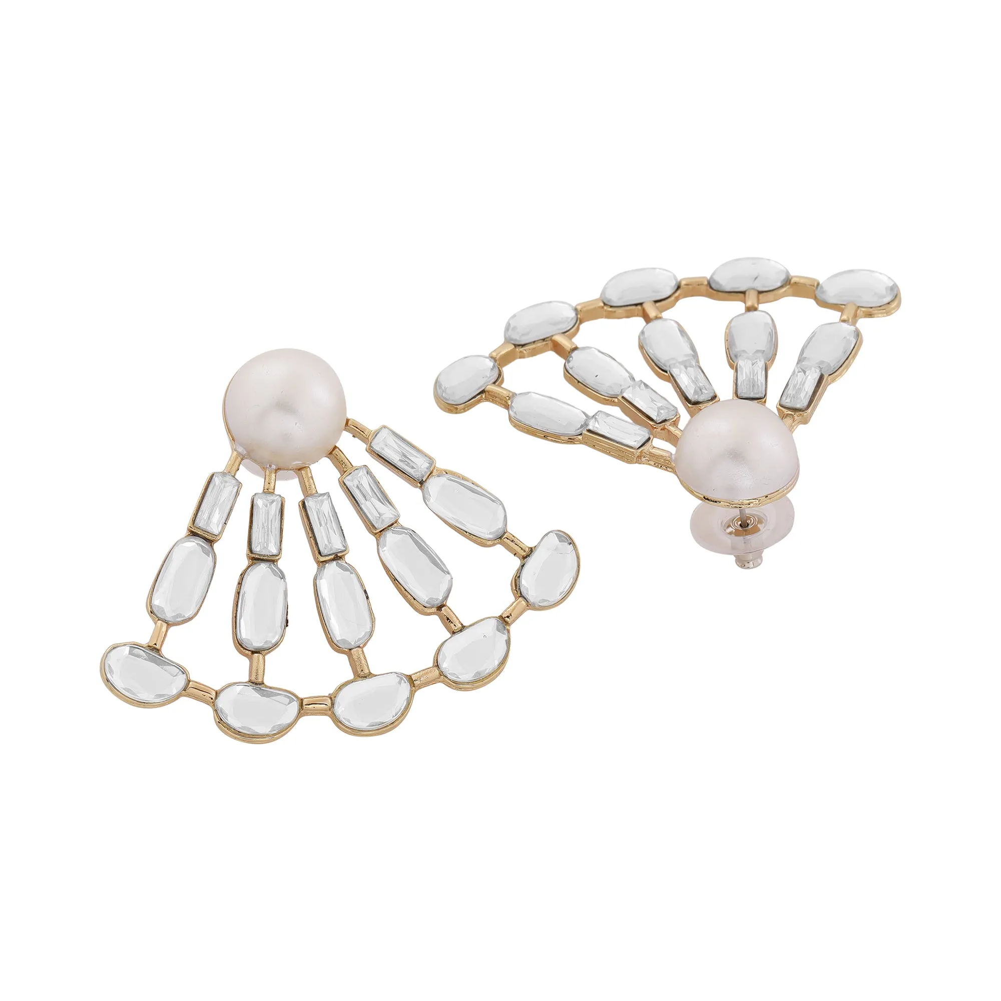 Aiyna Pearl Deco Statement Studs