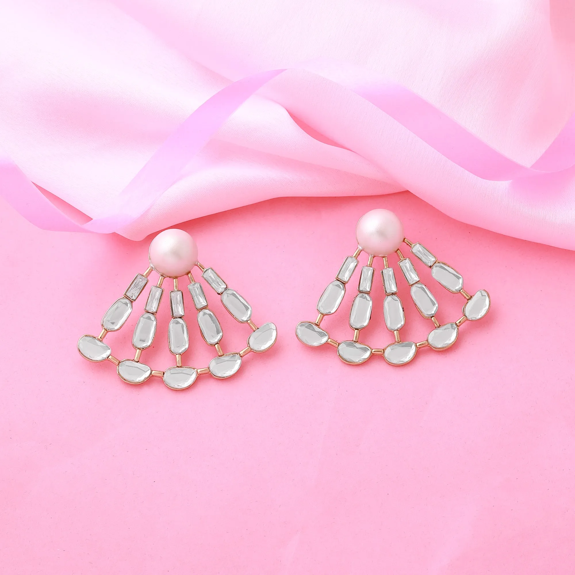 Aiyna Pearl Deco Statement Studs