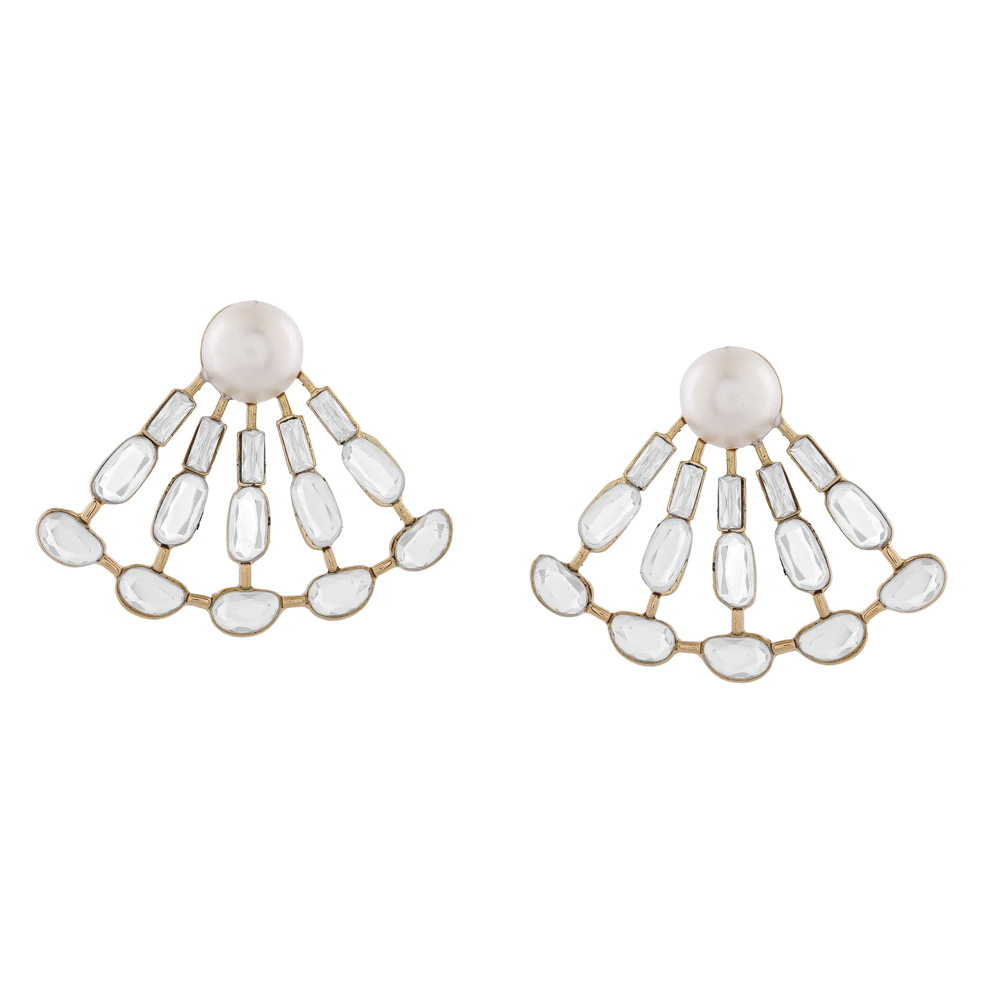 Aiyna Pearl Deco Statement Studs