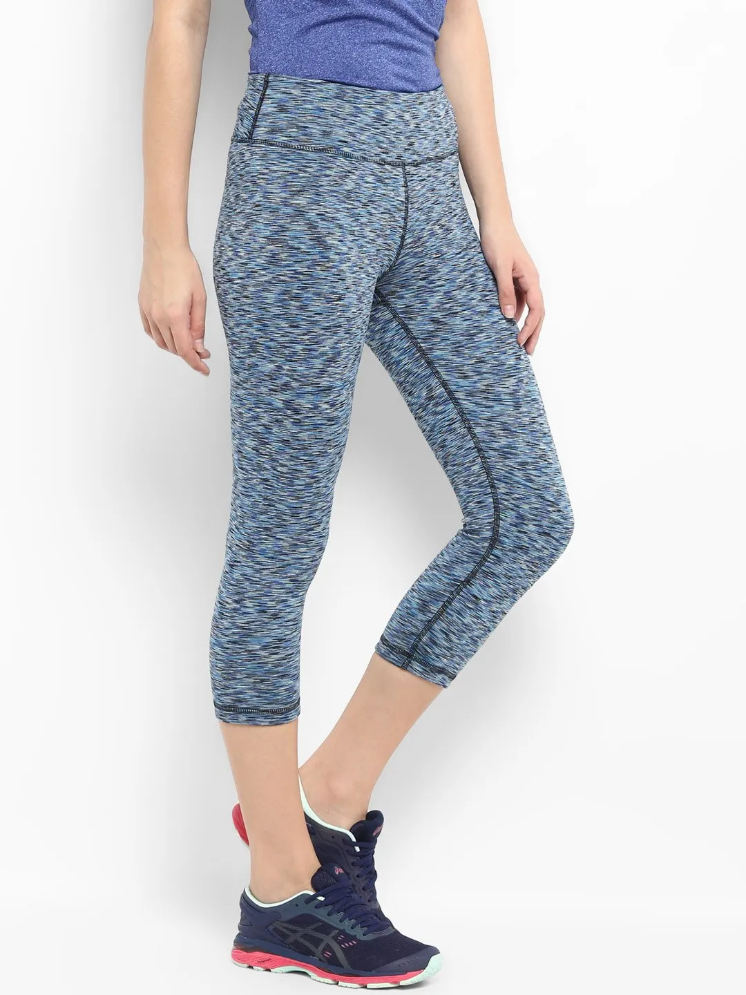 Alcis Blue Self Design Capris