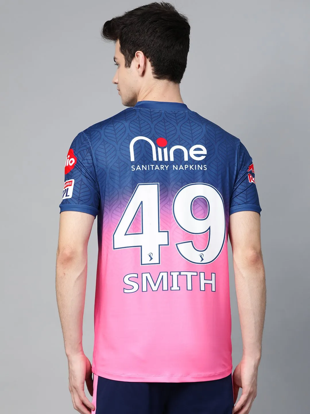 Alcis Men Blue Pink Rajasthan Royals Original Matchday Jersey