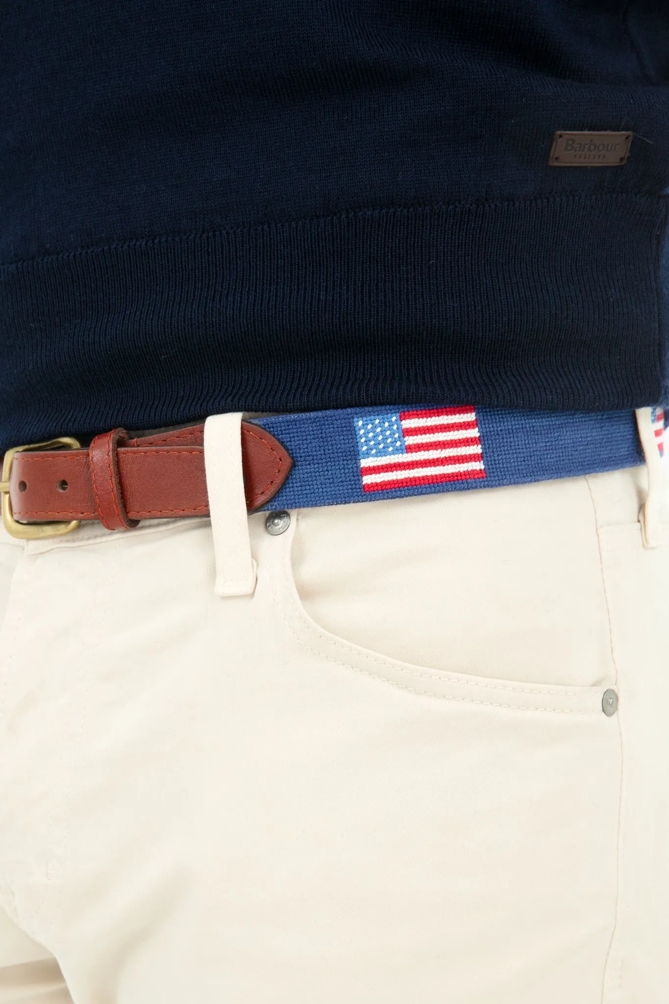 American Flag Needlepoint Belt