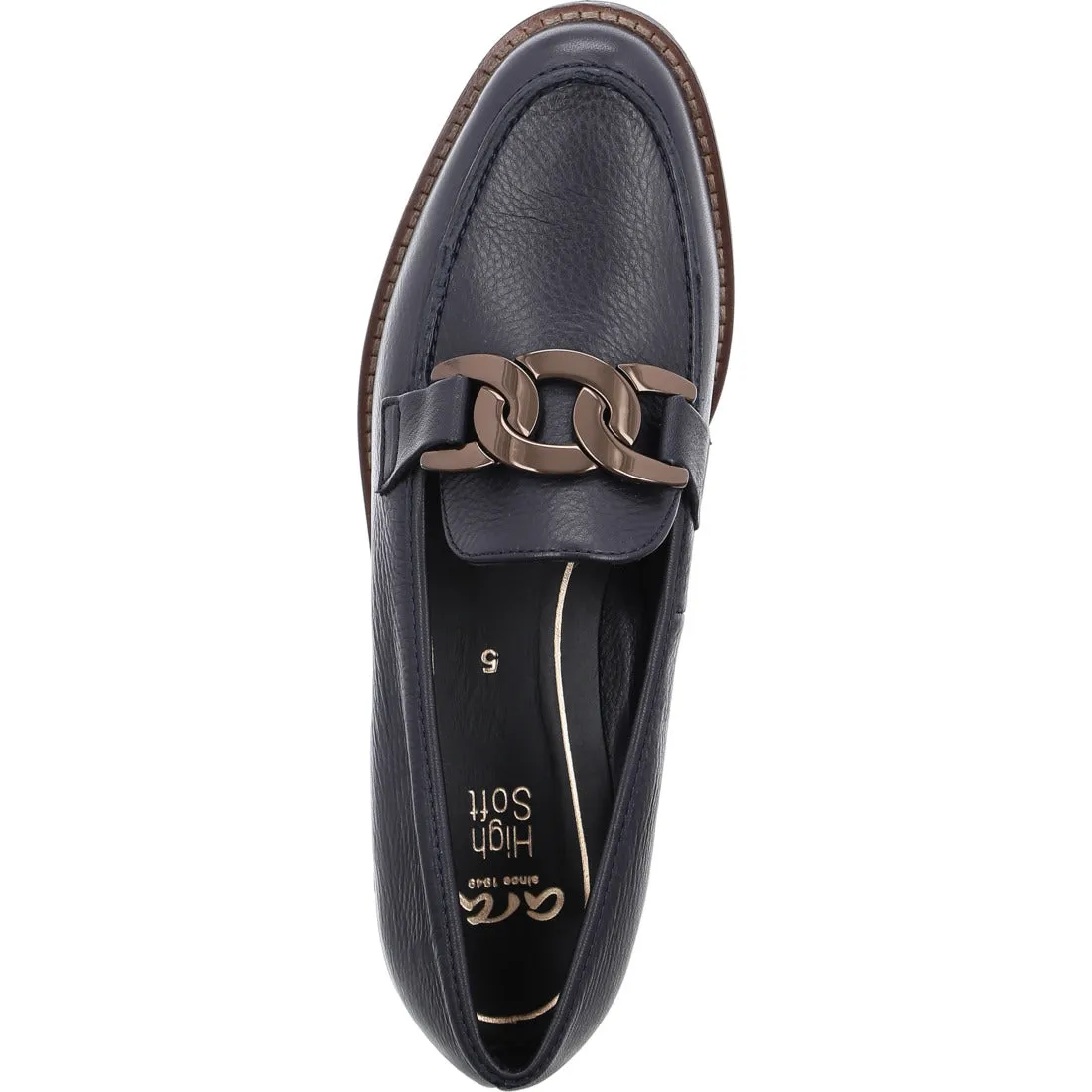 Ara Navy leather loafer