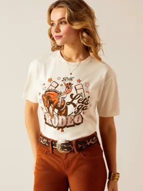 Ariat 10047924 Womens Let's Rodeo T-Shirt Off White