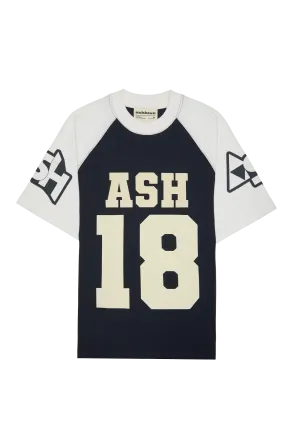 ASHLUXE Contrast Sport Jersey - Navy Blue/White