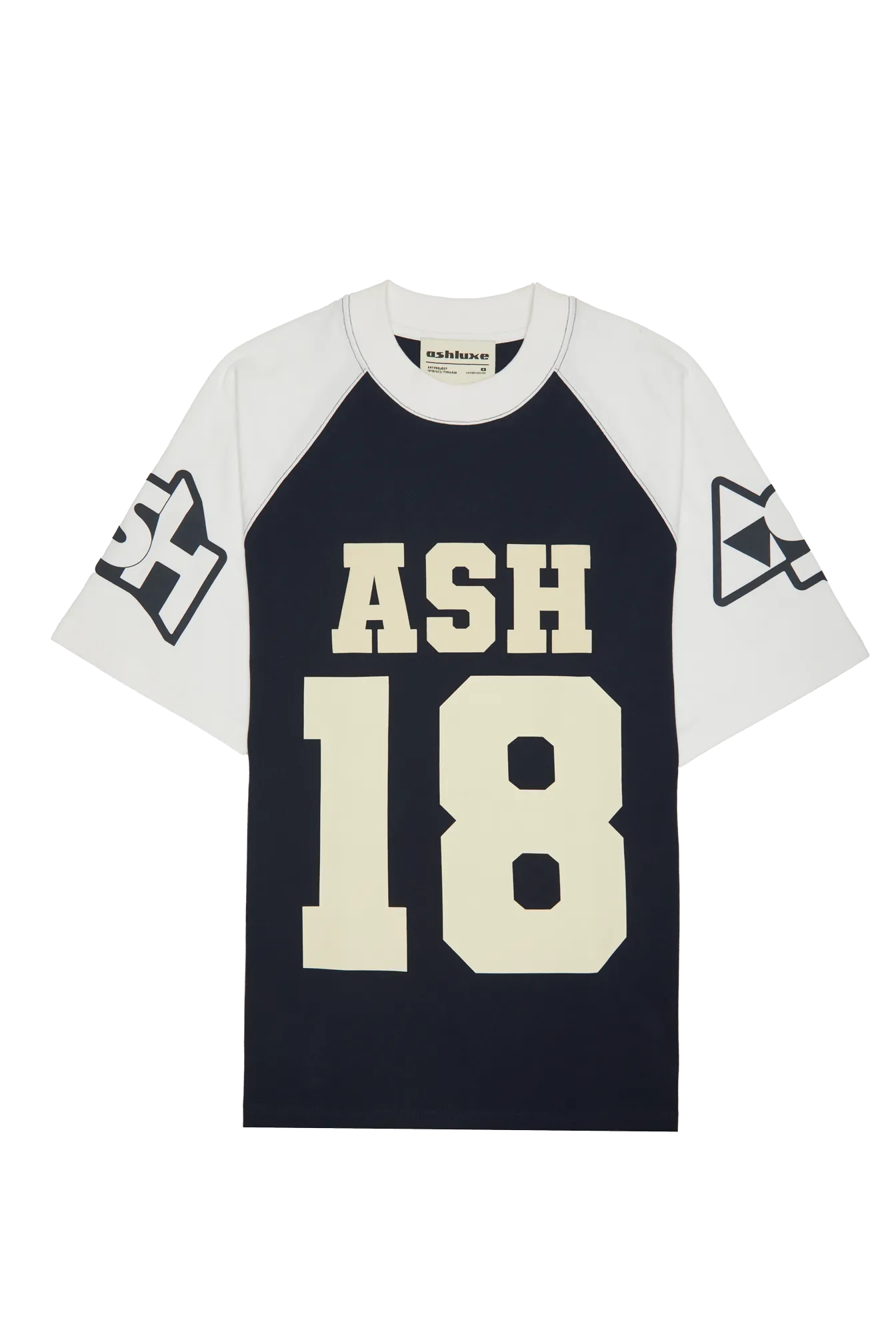 ASHLUXE Contrast Sport Jersey - Navy Blue/White