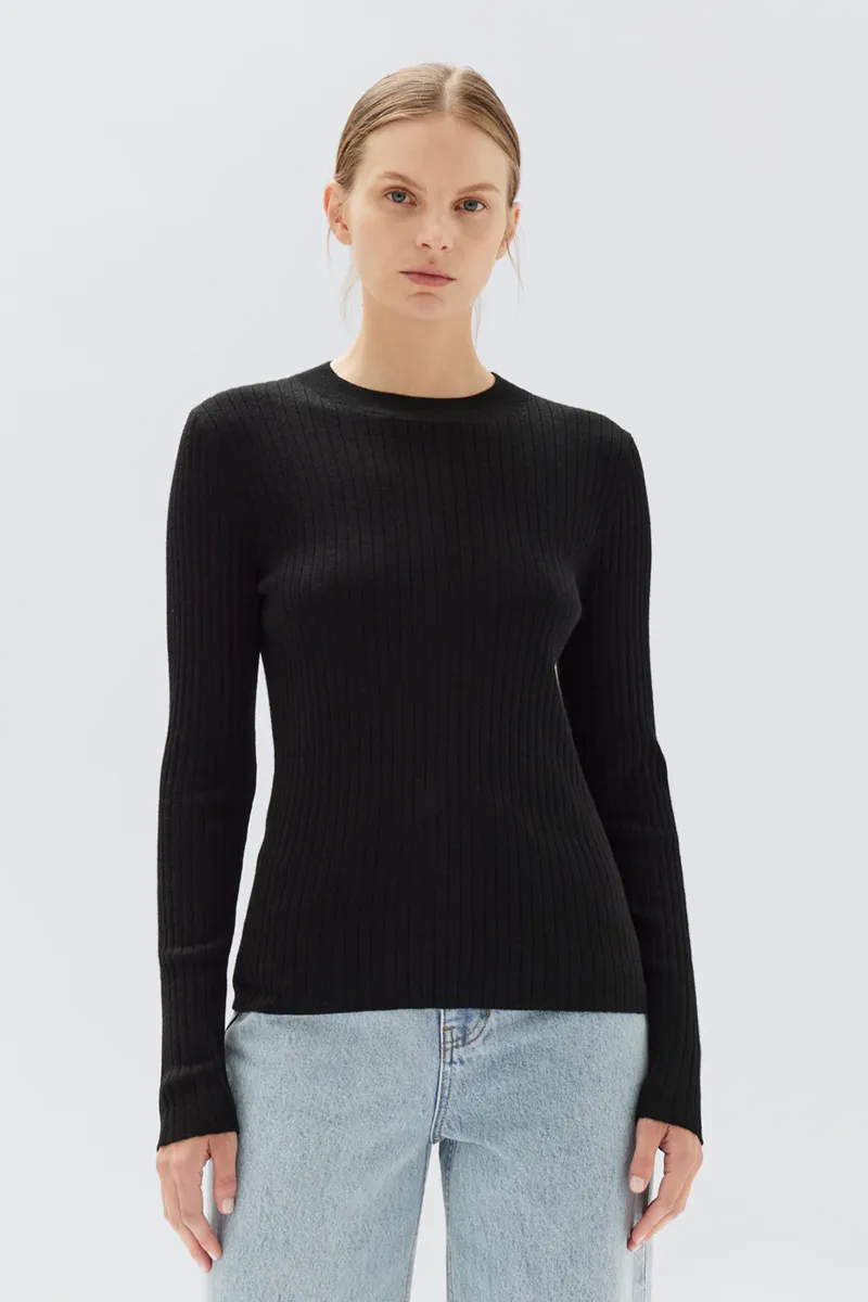 Assembly Label - Mia Long Sleeve Knit - Black