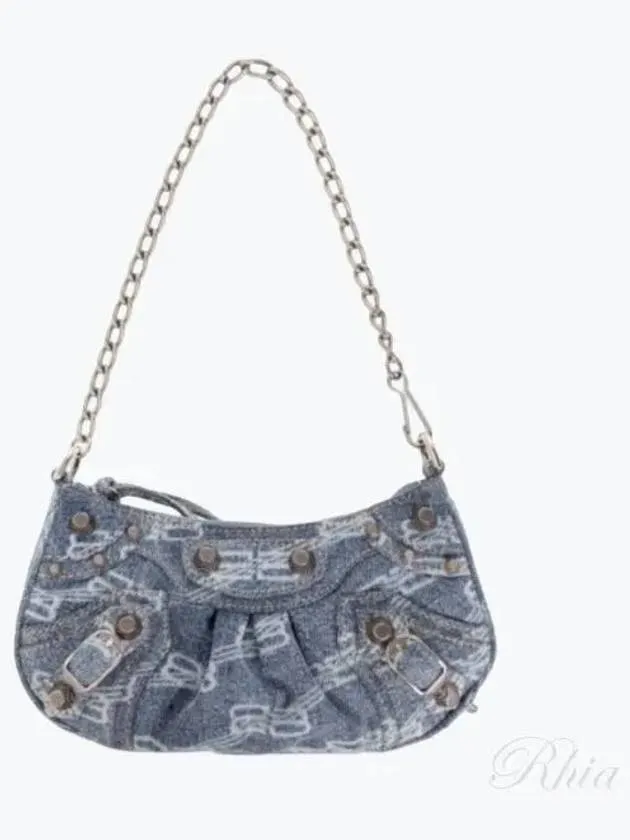 BB Monogram Denim Chain Mini Bag Blue