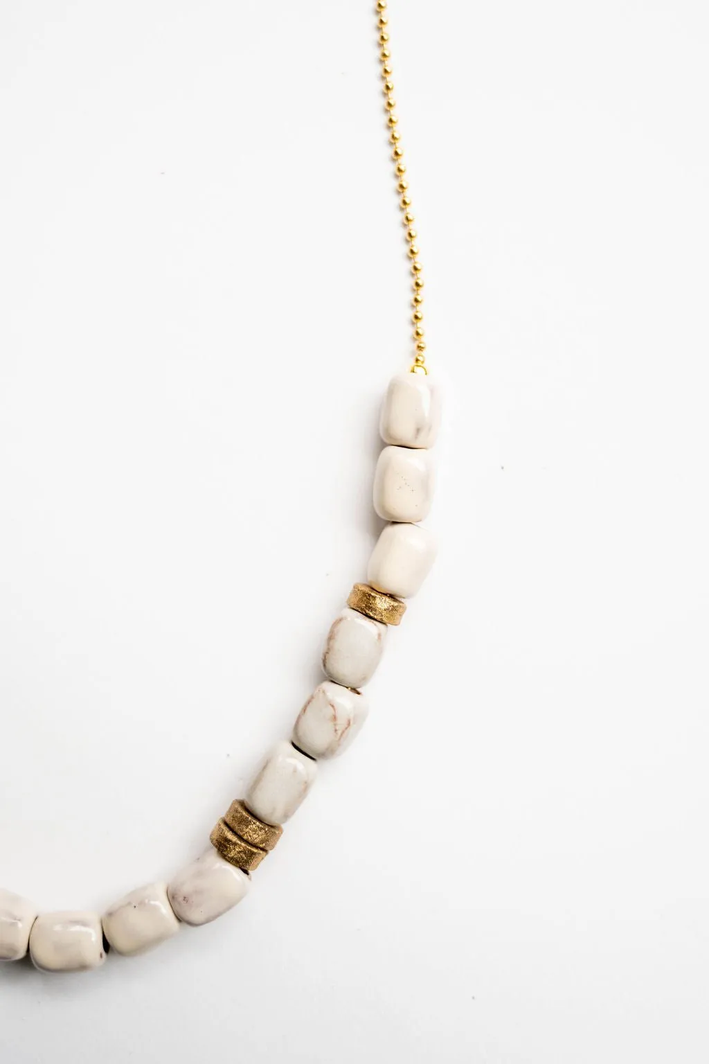 Bel Koz Mixed Elongated Clay Bead Necklace