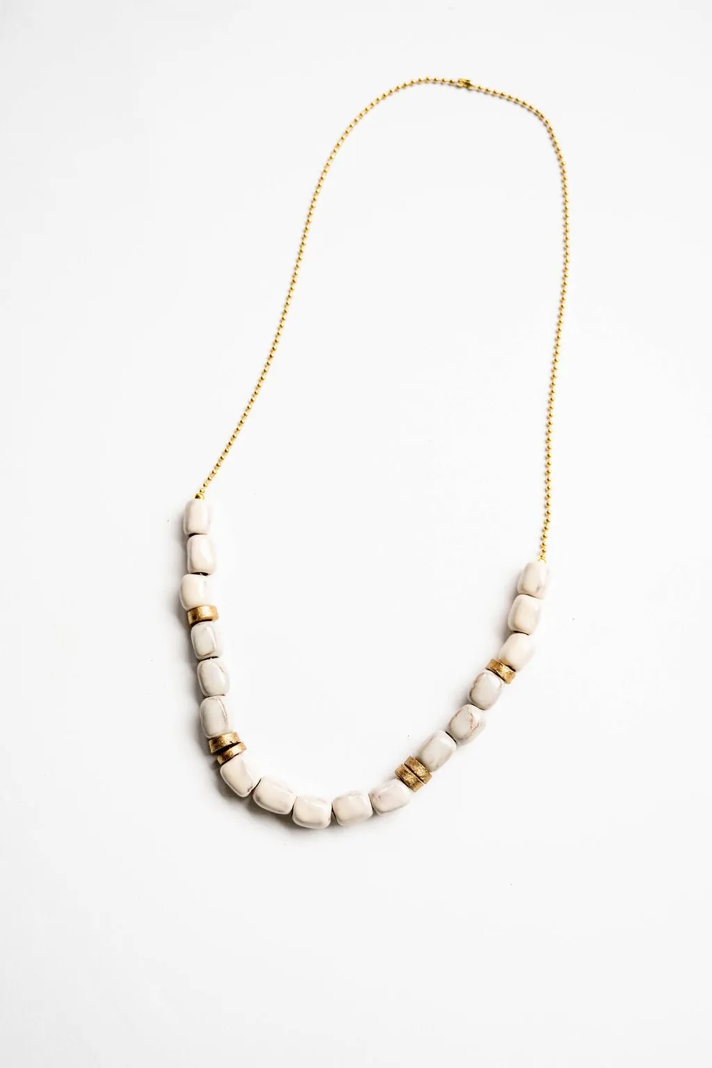 Bel Koz Mixed Elongated Clay Bead Necklace