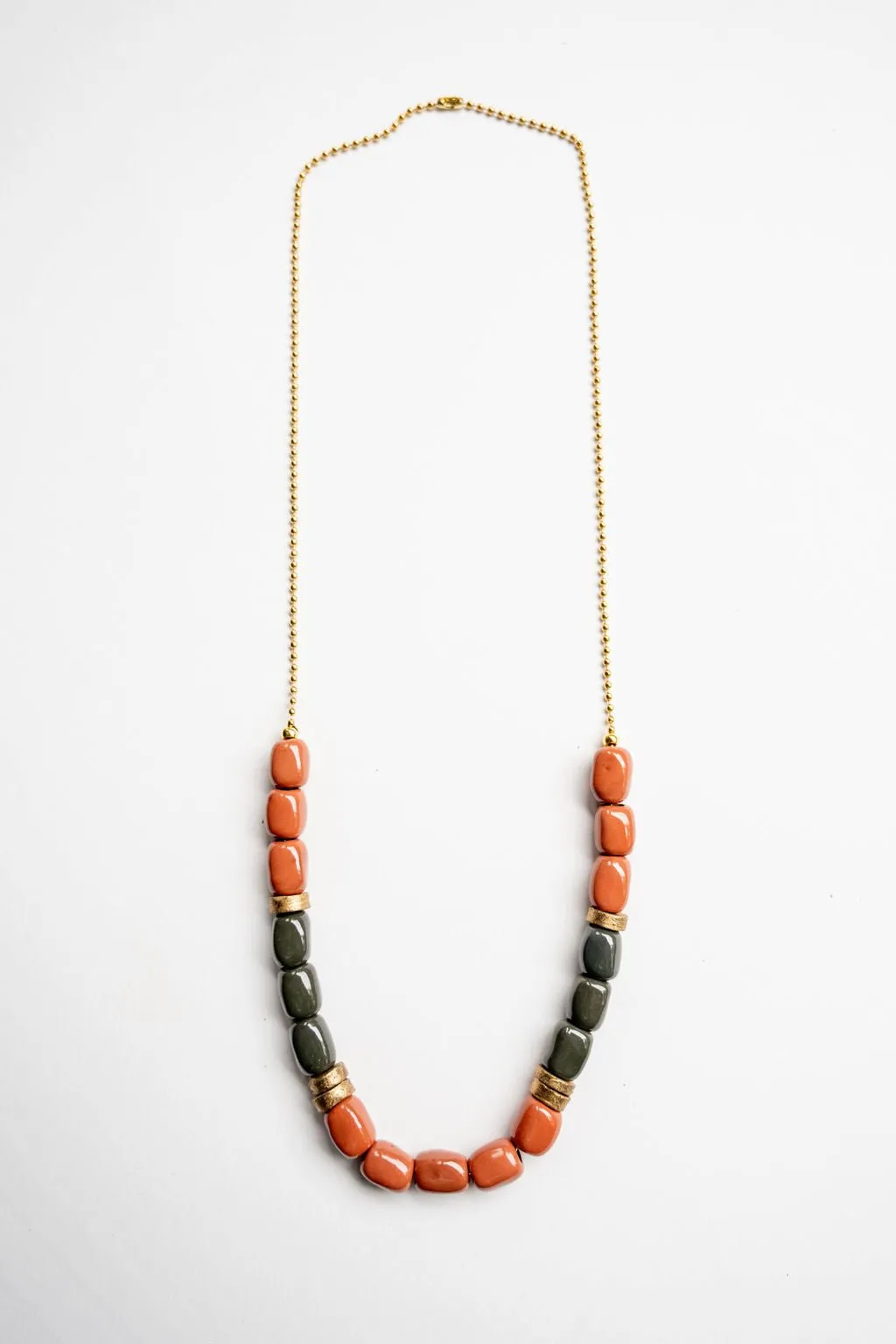 Bel Koz Mixed Elongated Clay Bead Necklace