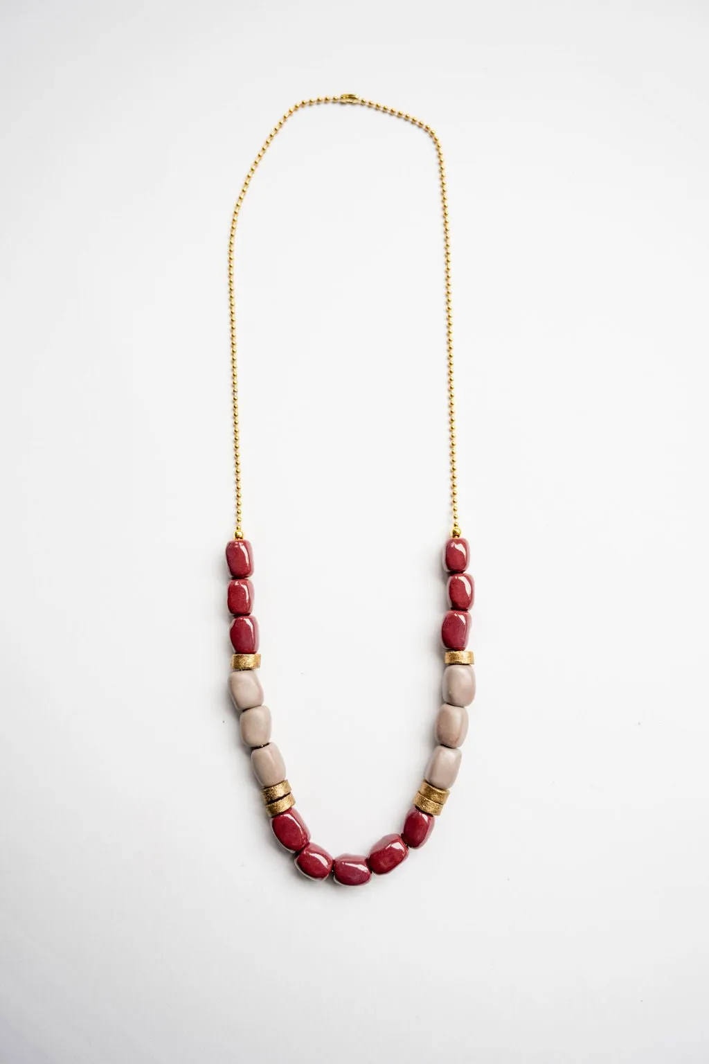 Bel Koz Mixed Elongated Clay Bead Necklace