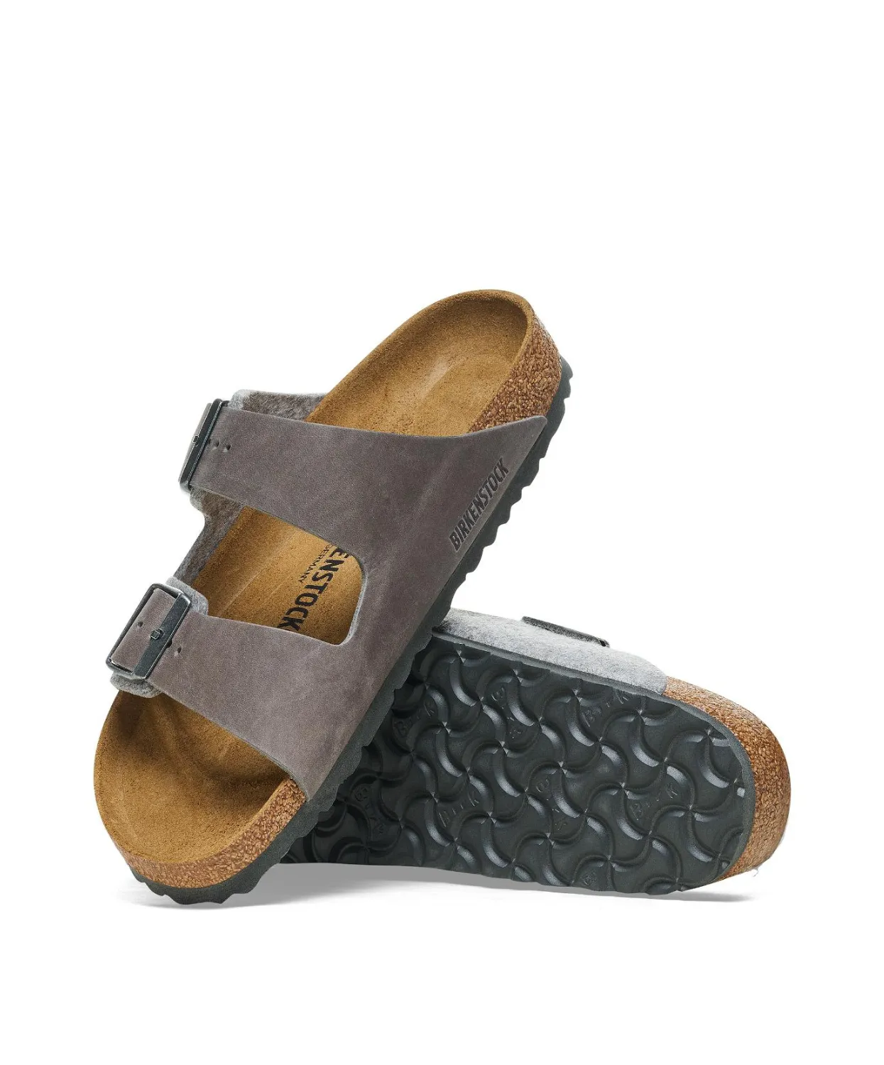 Birkenstock Arizona Authentic Oiled Leather/Felt Light Grey Sandals