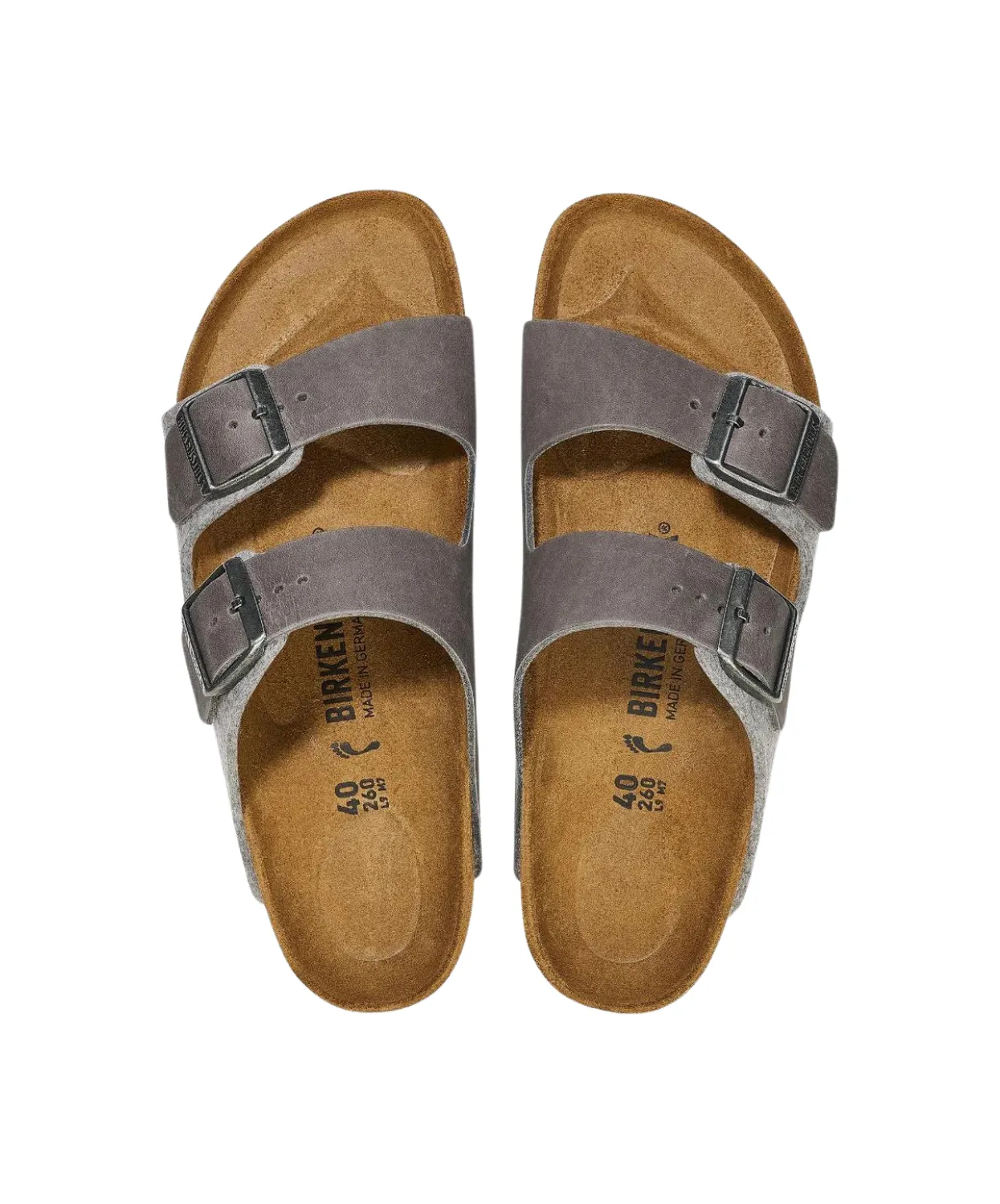 Birkenstock Arizona Authentic Oiled Leather/Felt Light Grey Sandals