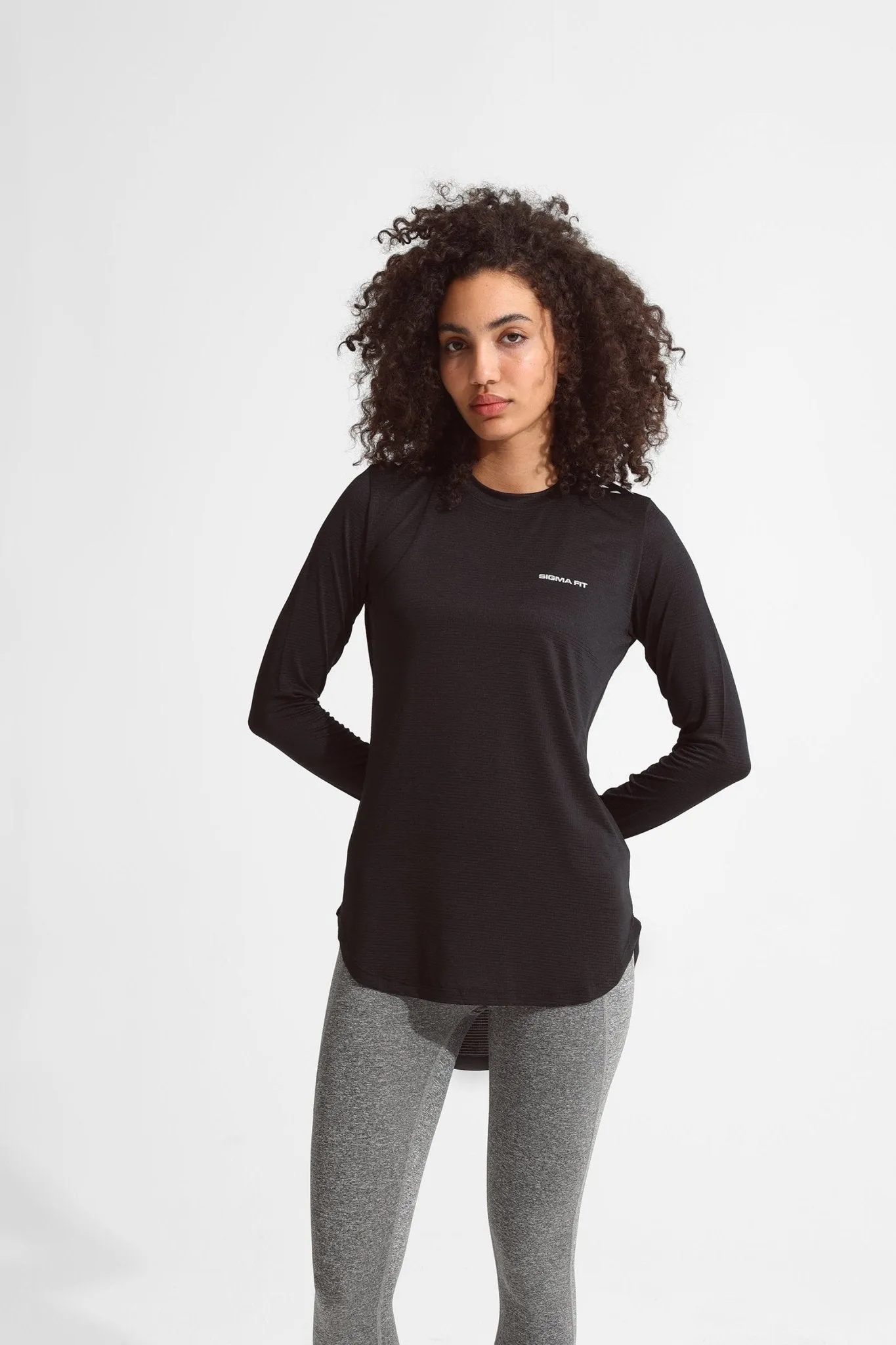 Black Basic Women Long Sleeve