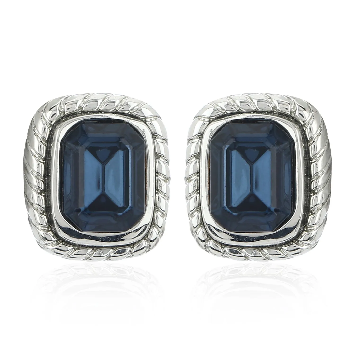 Blue Stone Stud Earrings