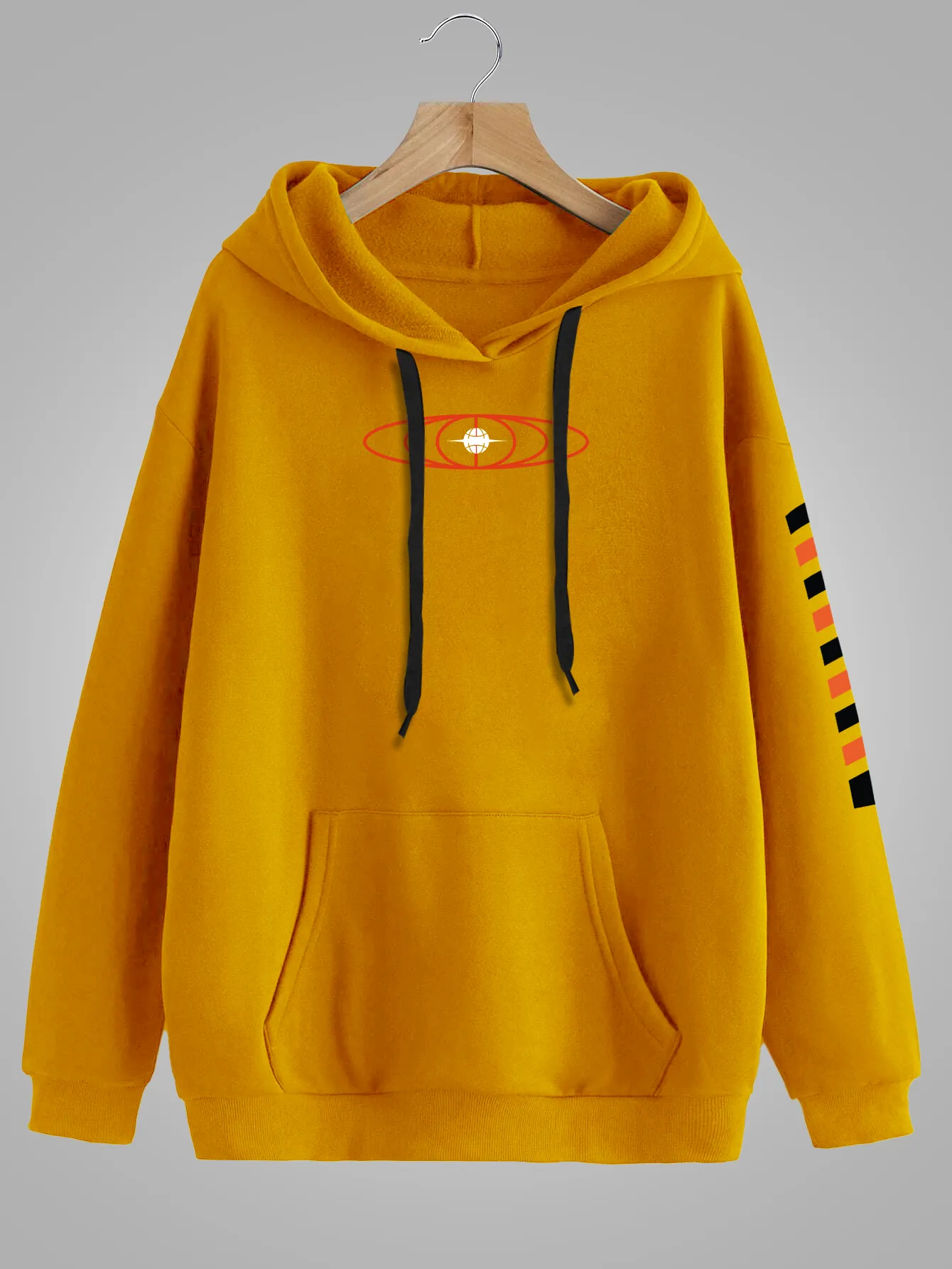 Mens Bold Mustard Graphic Hoodie