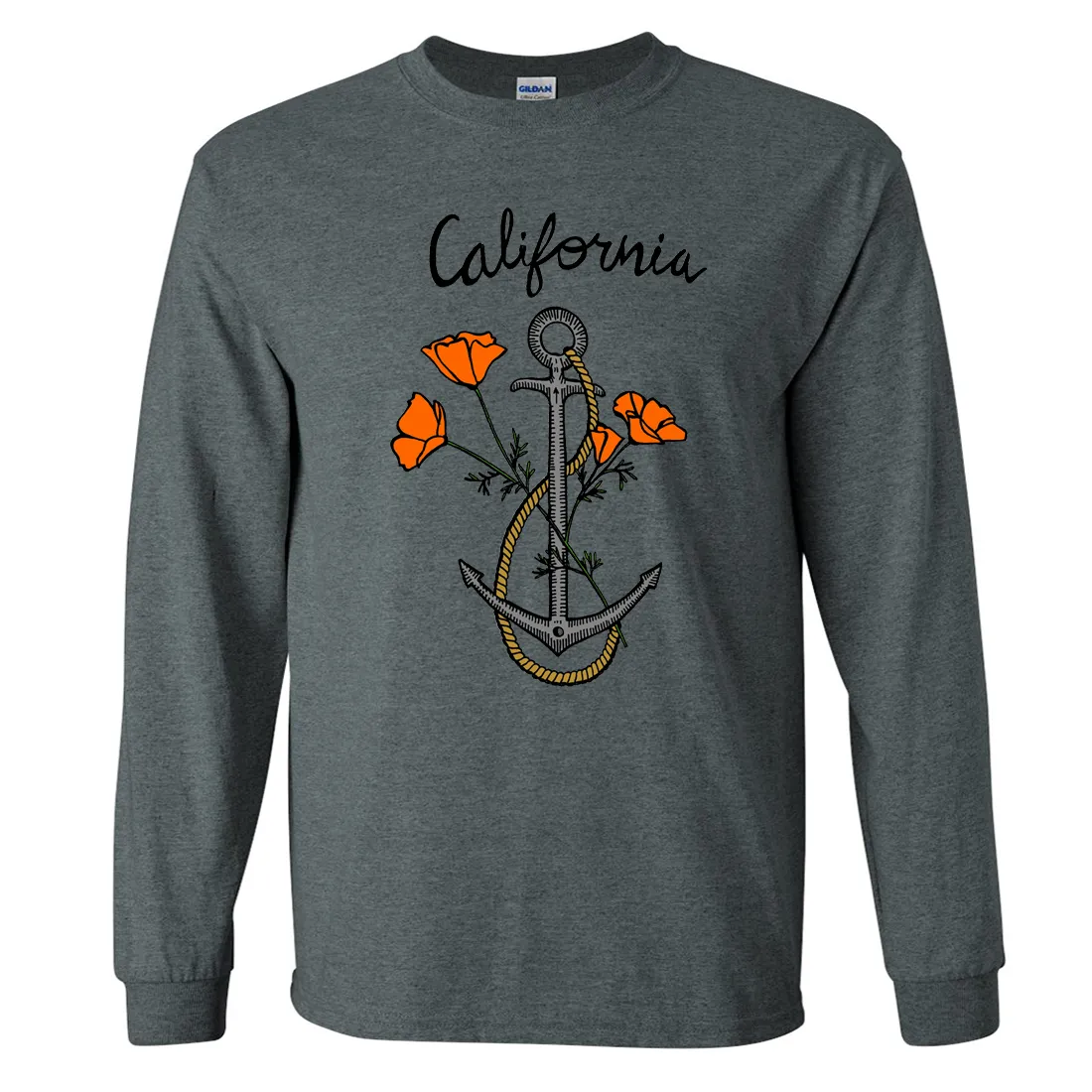 California Anchor Poppies Long Sleeve Shirt