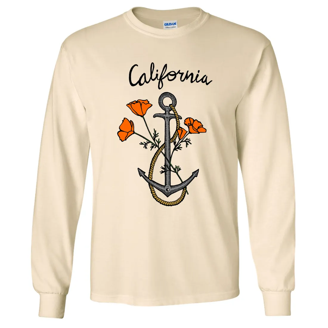 California Anchor Poppies Long Sleeve Shirt