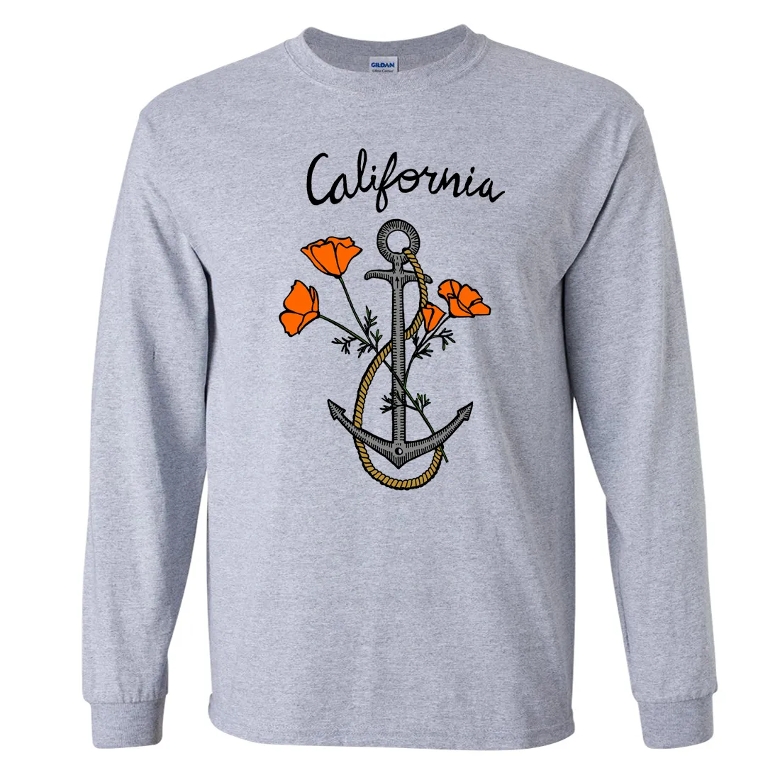 California Anchor Poppies Long Sleeve Shirt