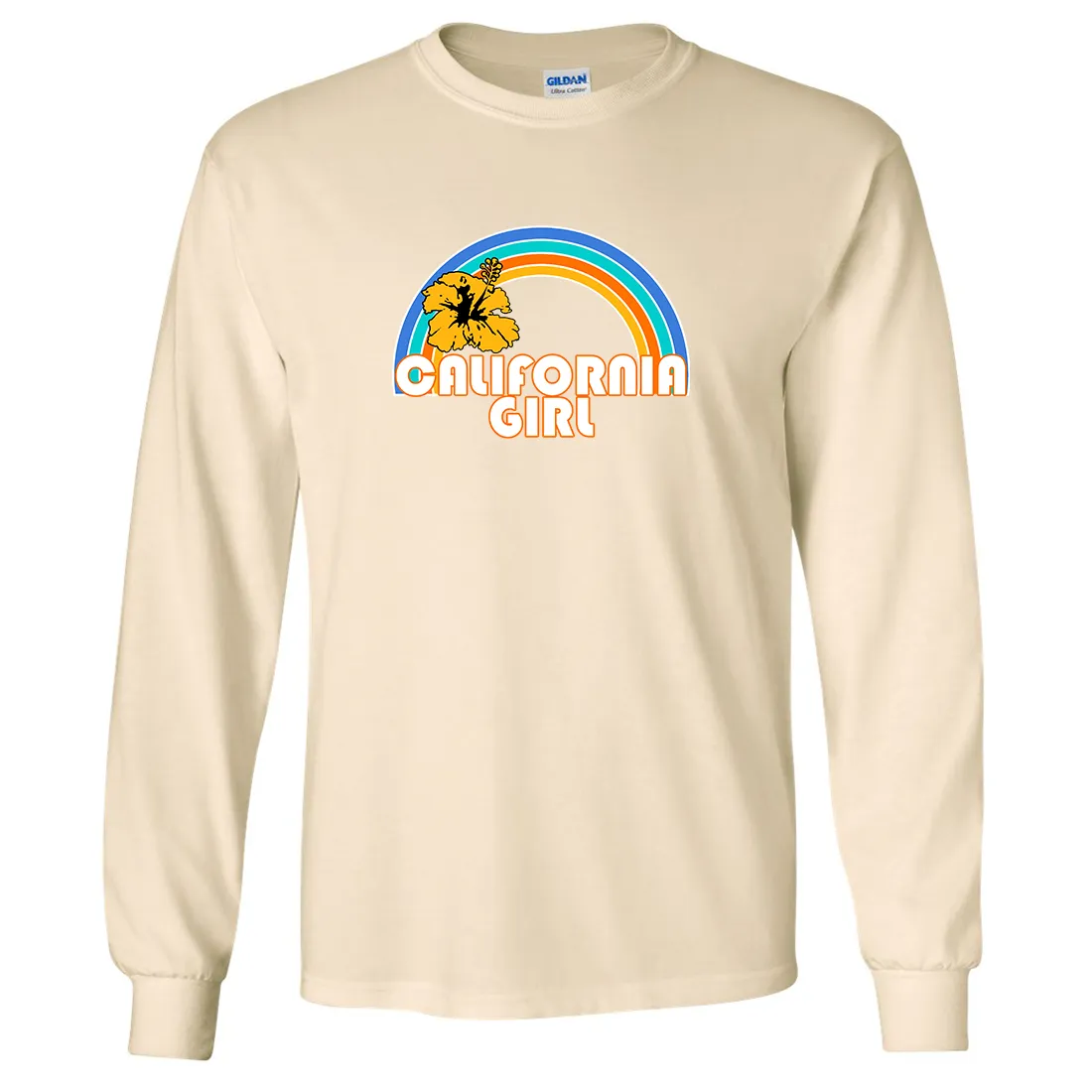 California Girl Rainbow Hibiscus Long Sleeve Shirt