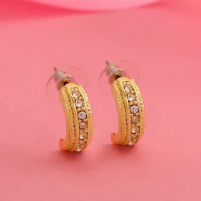 Candy Crystal Collection Gold Plated White Crystal Stud Earrings