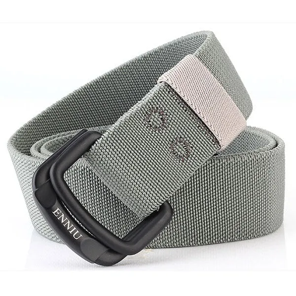 Casual Nylon Double Buckle Elastic Adjustable Belt