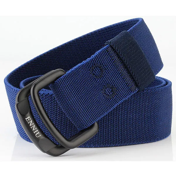 Casual Nylon Double Buckle Elastic Adjustable Belt