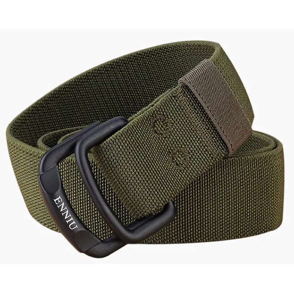 Casual Nylon Double Buckle Elastic Adjustable Belt