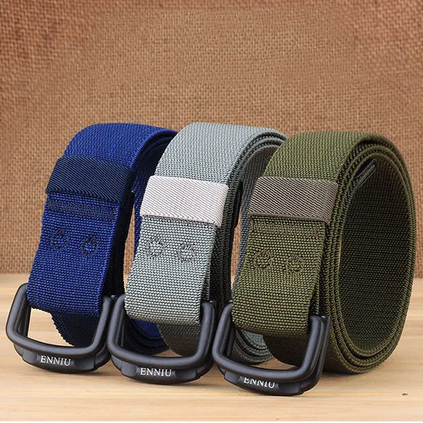 Casual Nylon Double Buckle Elastic Adjustable Belt