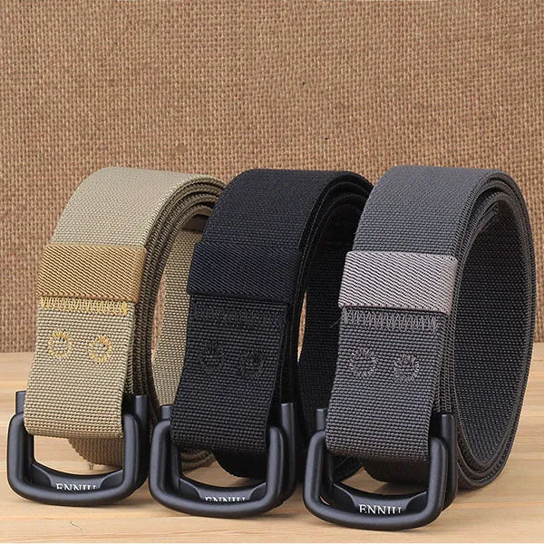 Casual Nylon Double Buckle Elastic Adjustable Belt