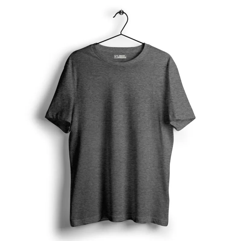 Charcoal melange Plain Tshirt - Plus size