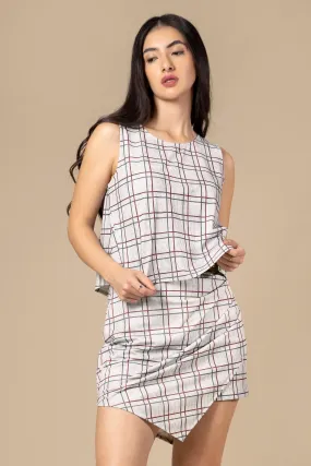 Checks Sleeveless Top For Women