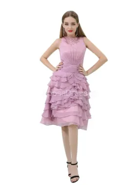 Chiffon Pink Ruffles Cheap Homecoming Dresses Online, Cheap Short Prom Dresses, CM803