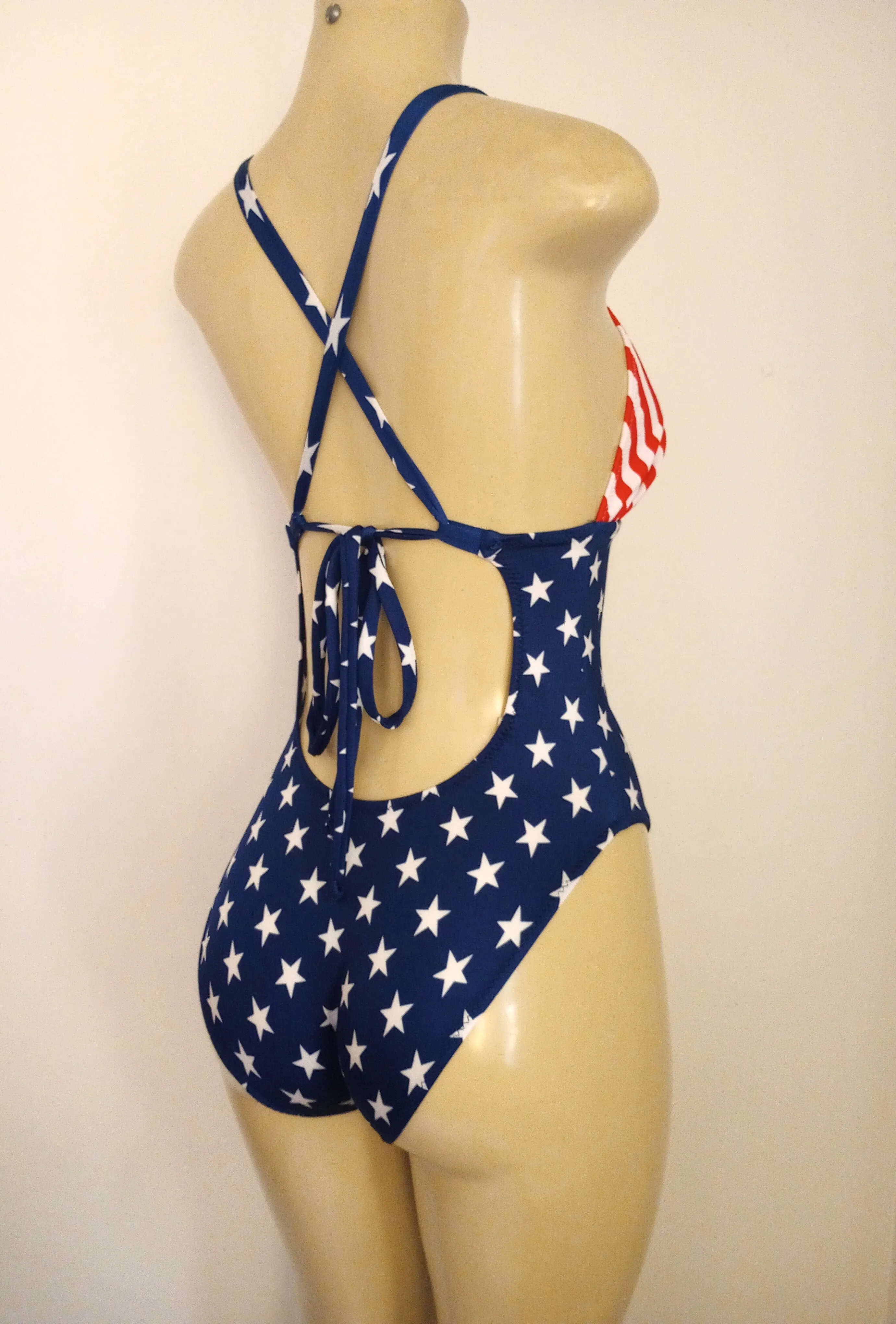 Crossover Back One Piece Swimsuit Women