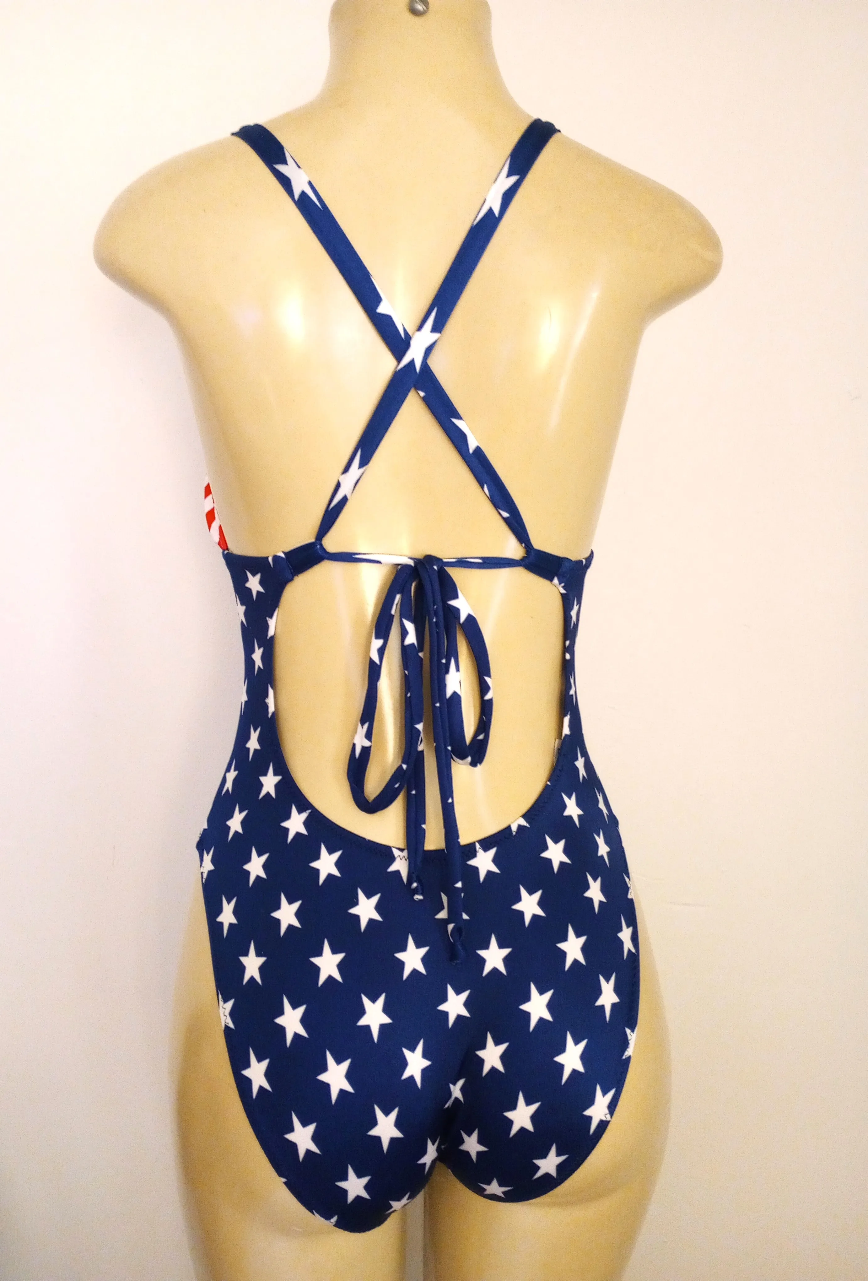 Crossover Back One Piece Swimsuit Women